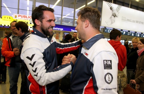 Kolomý Welcomed at the Airport by Colleagues Vršecký and Lacko